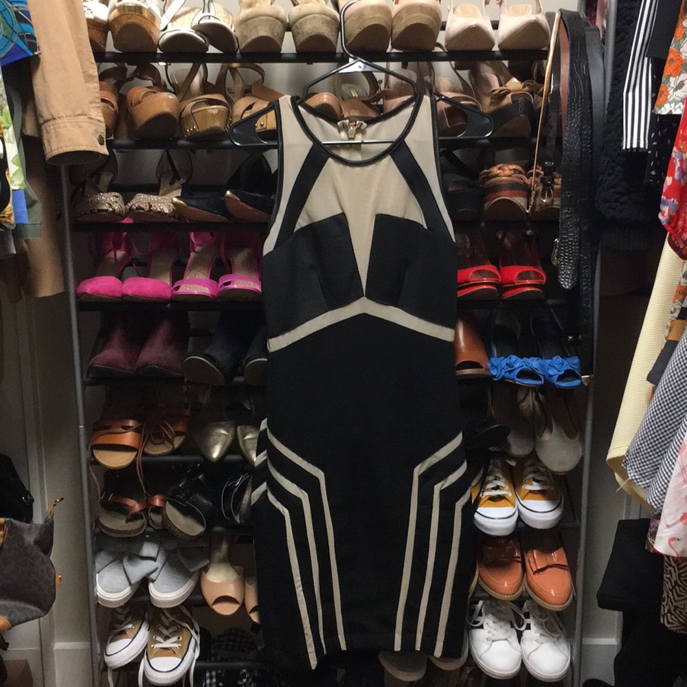 Dress with mesh cut out design